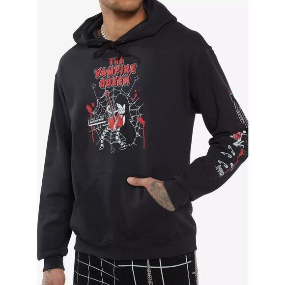 Hot Topic 0023 Unisex Sz Large Black Adventure Time Marceline Guitar Hoodie - Picture 10 of 11